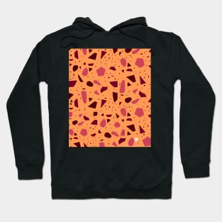 Seamless  Orange and Pink Terrazzo Pattern Hoodie